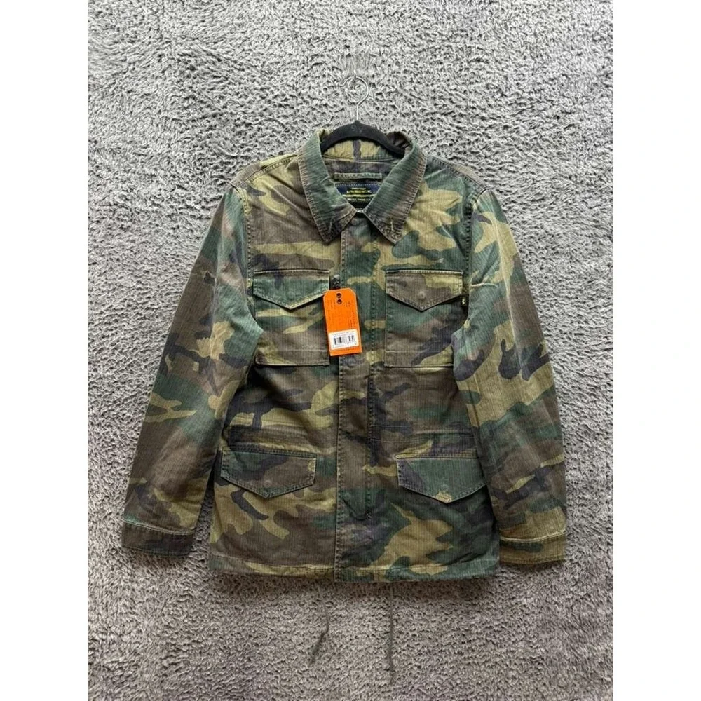 NWT Alpha Industries Dragon Tour Cotton Field‎ Coat Woodland Camo Mens Size M